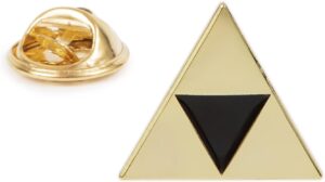 Broche Zelda Triforce dorée pour veste ou pull