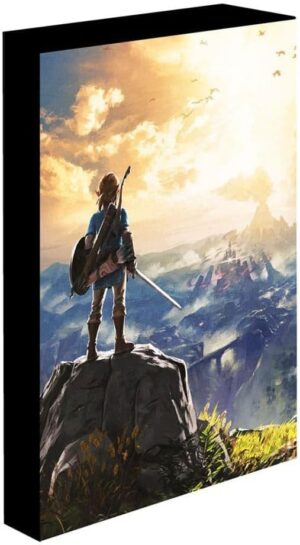 Toile lumineuse Legend of Zelda Into The Wilds 40 x 30 cm vert ou bleu