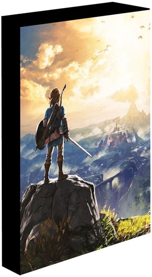 Toile lumineuse Legend of Zelda Into The Wilds 40 x 30 cm vert ou bleu