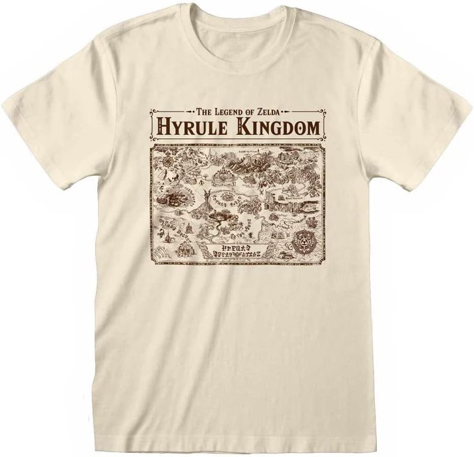 T-shirt adulte unisexe The Legend of Zelda carte d'Hyrule
