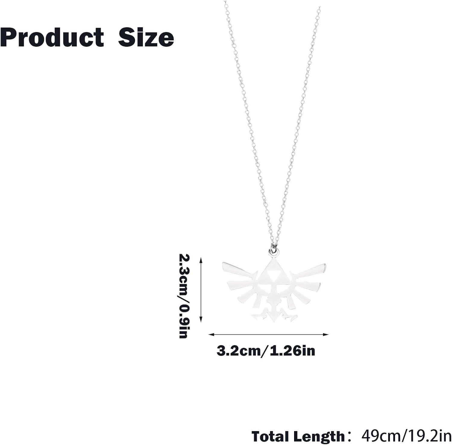 Collier Zelda Triforce, pendentif Hyrule en métal – Image 2