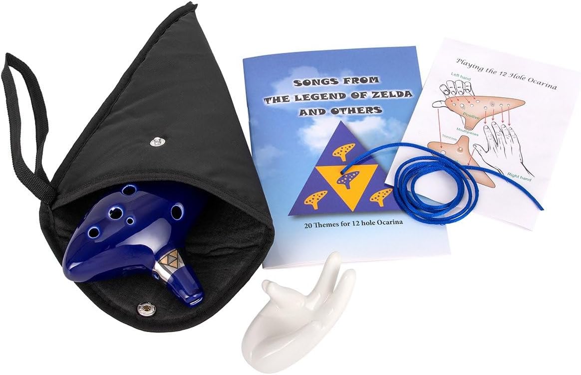 Ocarina Zelda bleu en do alto à 12 trous avec livret et support – Image 2