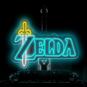 Lampe néon LED Zelda logo Game Elements USB 5 V jaune et bleu glacier