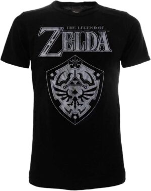 T-shirt noir Legend of Zelda Nintendo avec bouclier pour garçon