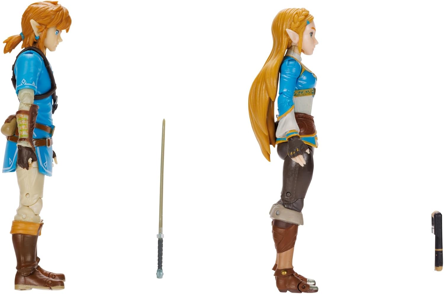 Pack Zelda Breath of the Wild : 2 figurines Link et Zelda 11 cm avec 20 points d'articulation – Image 3