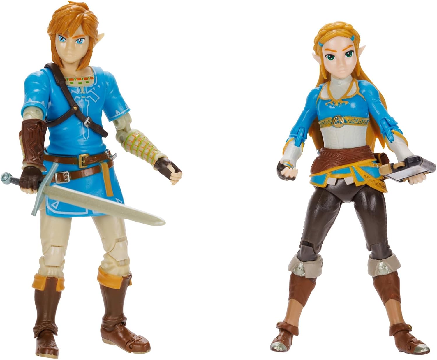 Pack Zelda Breath of the Wild : 2 figurines Link et Zelda 11 cm avec 20 points d'articulation – Image 5
