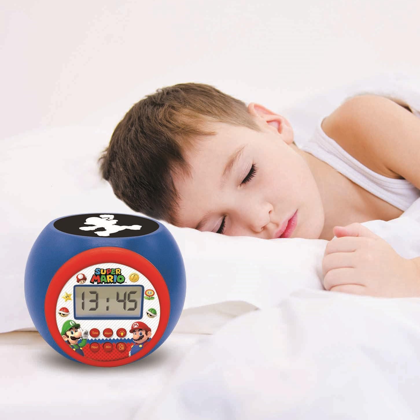 Réveil-projecteur Nintendo Super Mario avec écran LCD, veilleuse et snooze – Image 5