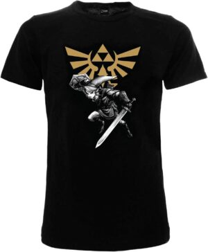 T-shirt Zelda Link noir avec épée, 9-11 ans