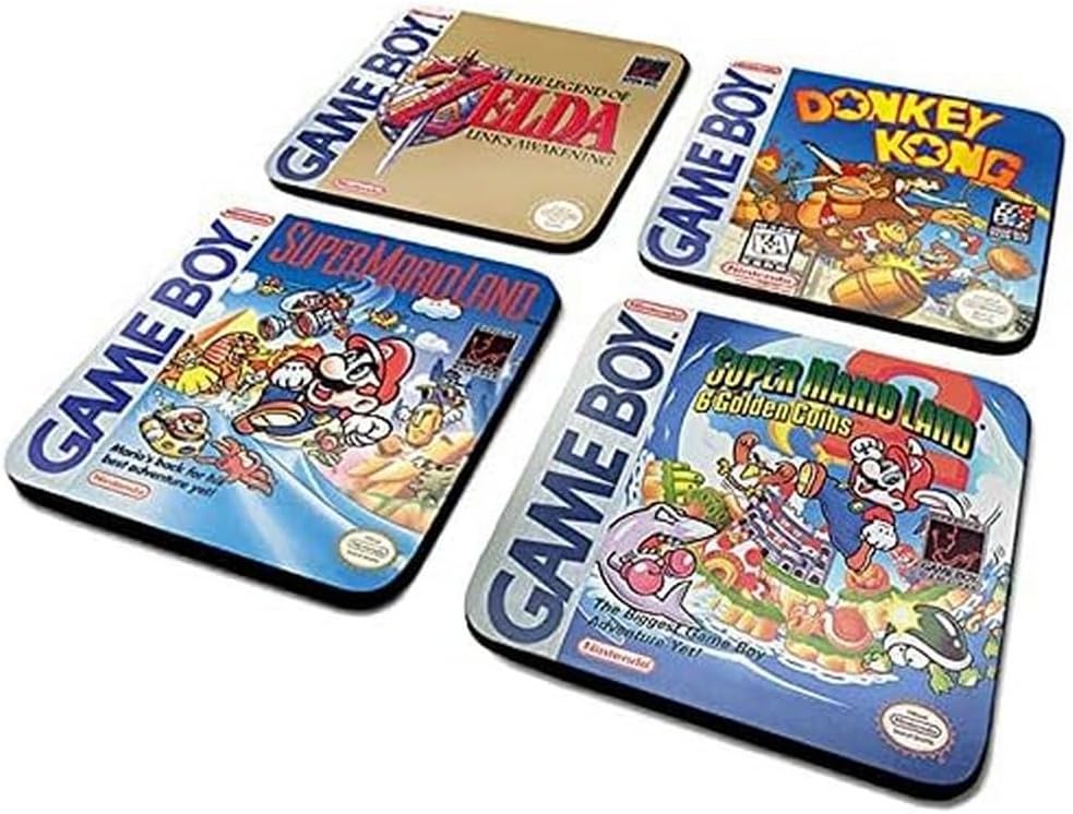 Lot de 4 dessous de verre Nintendo Gameboy multicolores