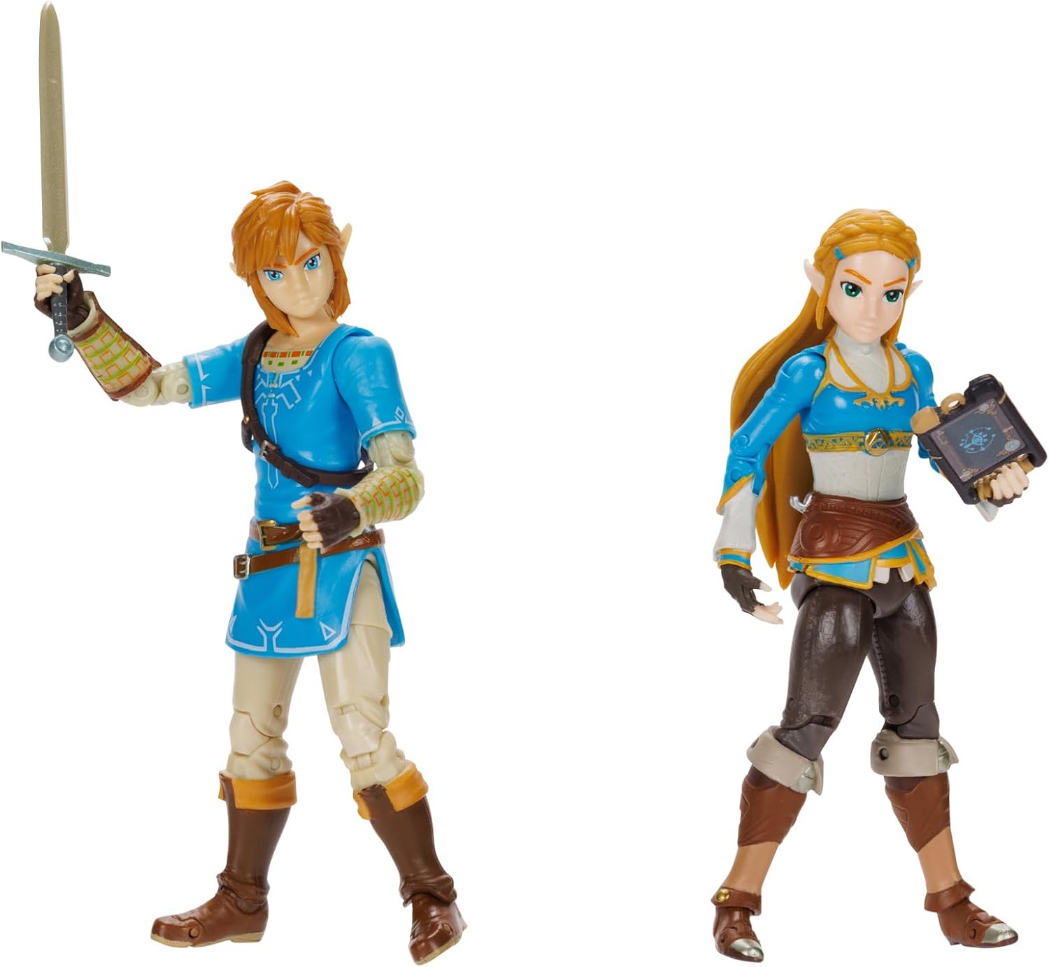 Pack Zelda Breath of the Wild : 2 figurines Link et Zelda 11 cm avec 20 points d'articulation – Image 2