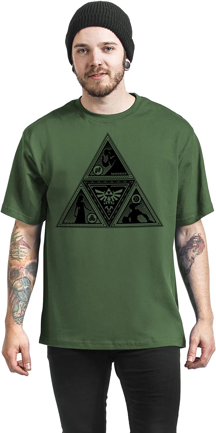T-shirt Triforce vert foncé pour homme The Legend Of Zelda – Image 3