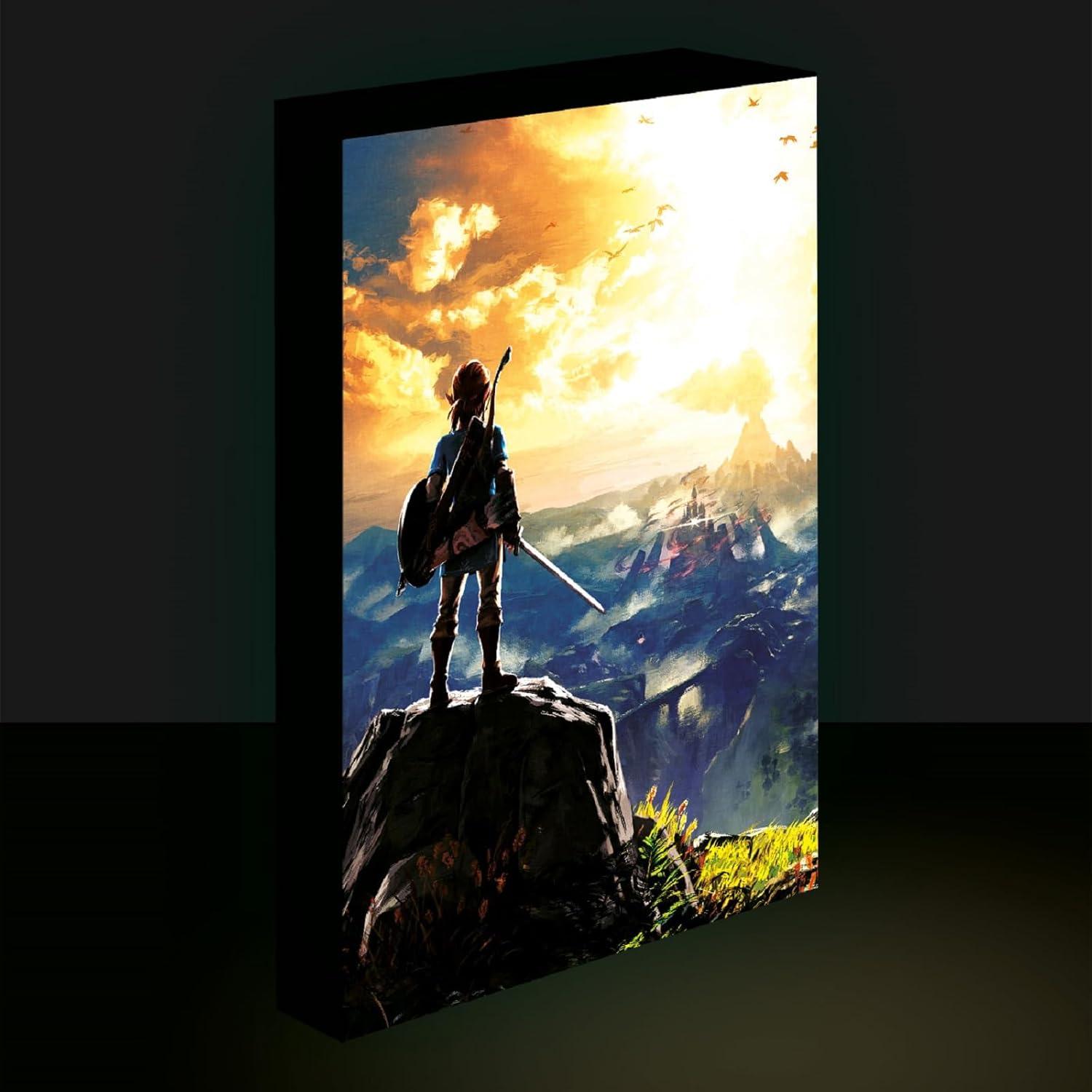 Toile lumineuse Legend of Zelda Into The Wilds 40 x 30 cm vert ou bleu – Image 2