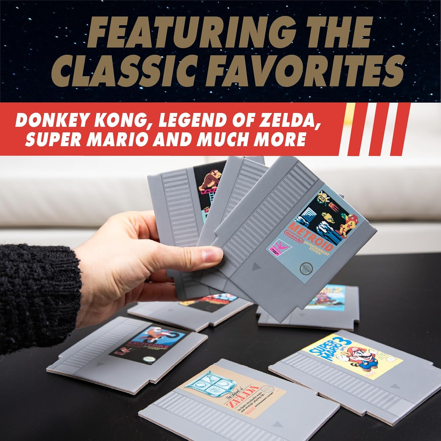 Set de 8 dessous de verre NES en métal Nintendo avec Zelda – Image 4