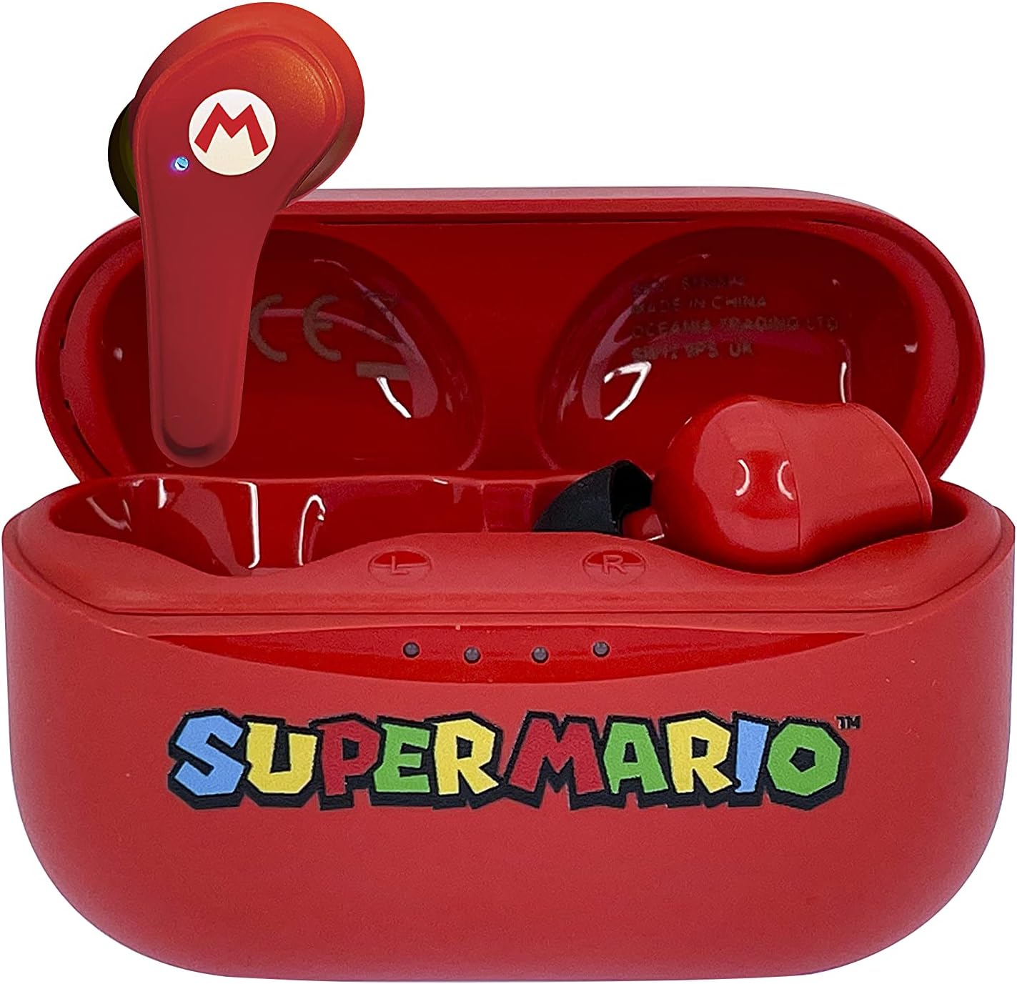 Écouteurs Bluetooth V5.0 Super Mario pour enfant avec boîtier rouge