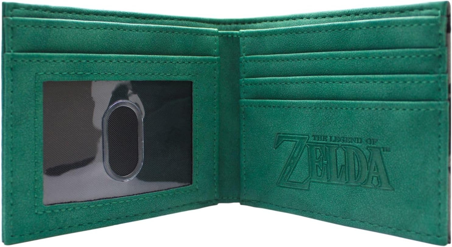 Portefeuille bi-volet Zelda Twilight Princess Link avec emplacement Bouclier Hylian, vert – Image 3