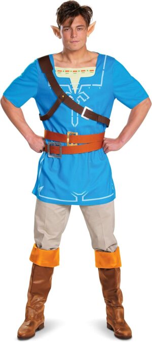 Costume Link Zelda Breath of the Wild avec tunique et oreilles