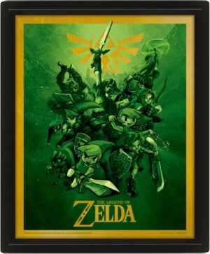 Cadre lenticulaire 3D Nintendo Zelda Link 25.5 x 20.5
