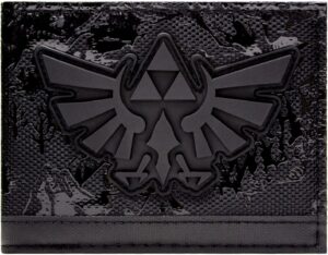 Portefeuille bi-volet Zelda Hyrule Triforce en caoutchouc noir