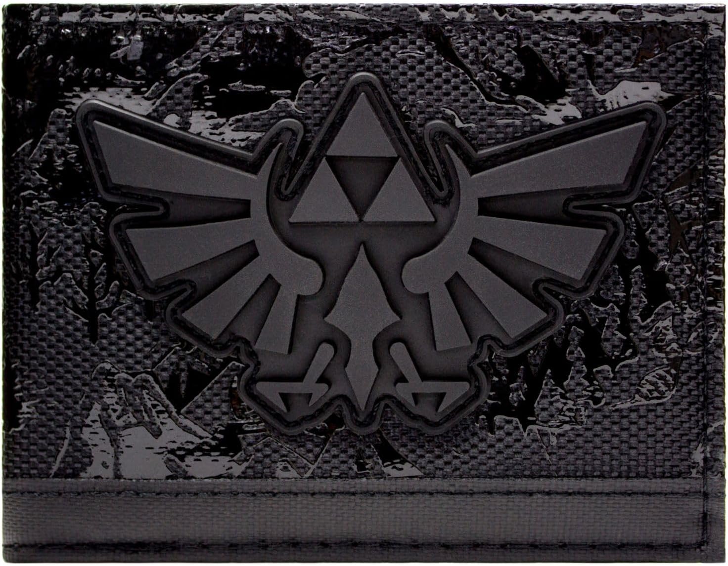 Portefeuille bi-volet Zelda Hyrule Triforce en caoutchouc noir