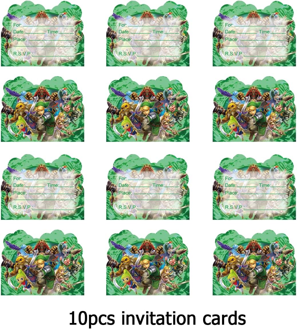 10 cartes d'invitation d'anniversaire Zelda, thème Legend of Zelda – Image 2