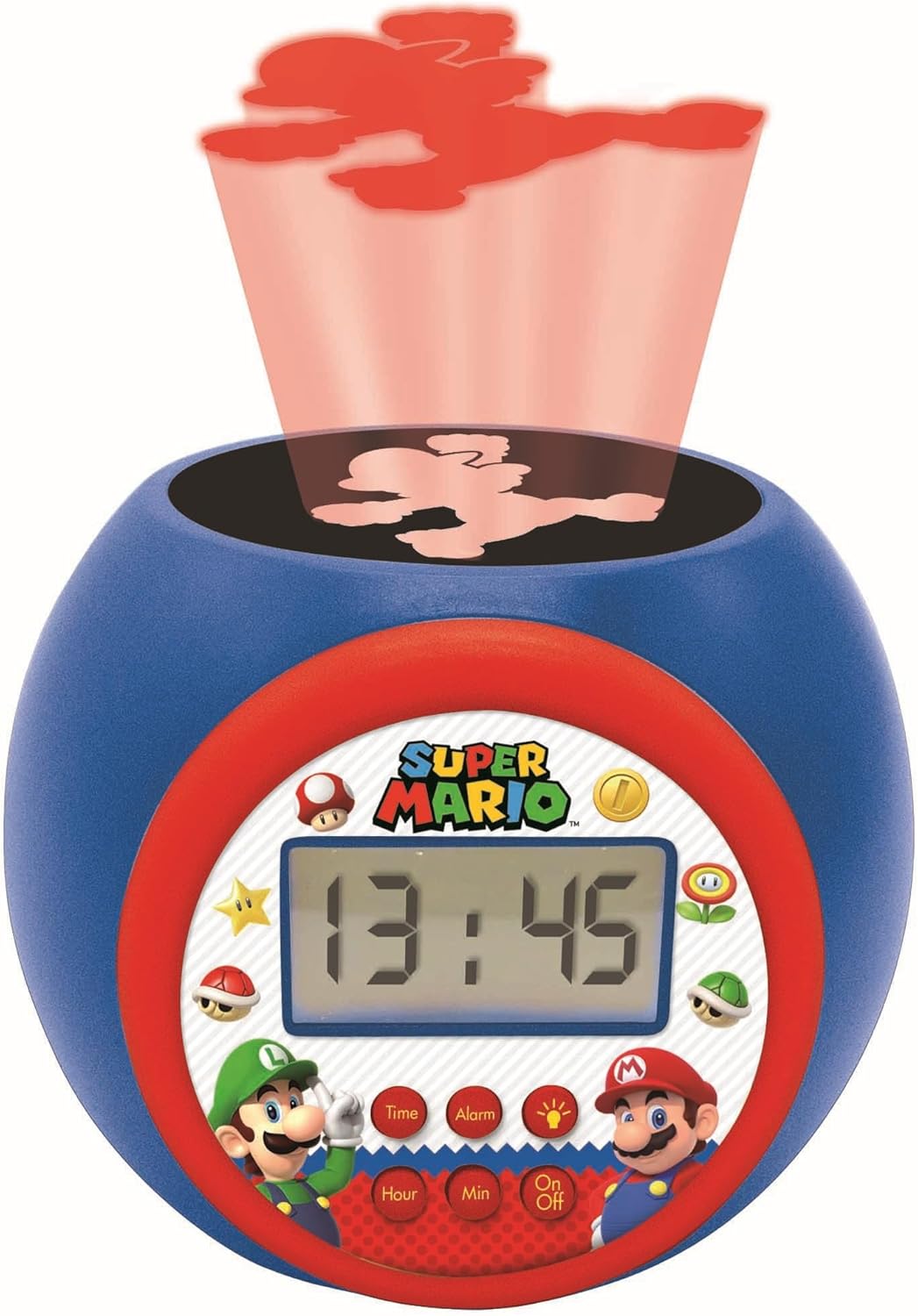 Réveil-projecteur Nintendo Super Mario avec écran LCD, veilleuse et snooze – Image 2