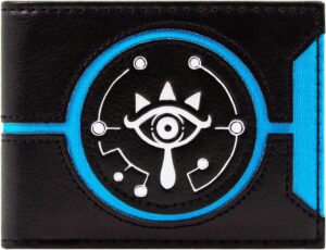 Portefeuille bi-volet Zelda Breath of the Wild noir avec emblème Sheikah