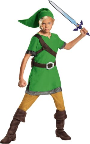 Costume classique Link Zelda pour enfant, taille XL