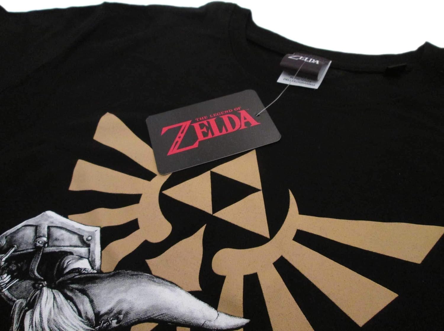 T-shirt Zelda Link noir avec épée, tailles adulte et enfant – Image 2