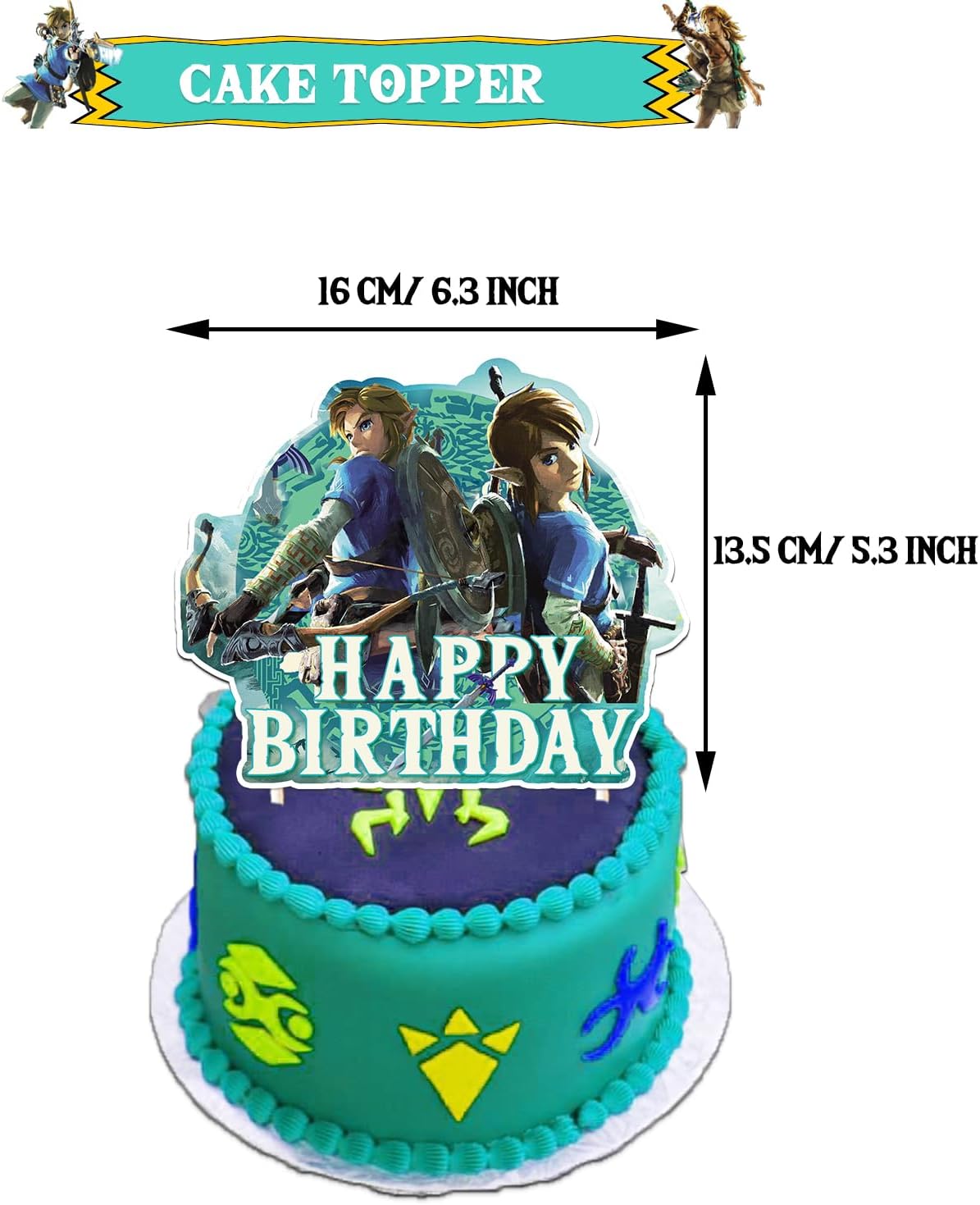 Set de ballons d'anniversaire Légende de Zelda bleu, bleu clair et blanc – Image 4