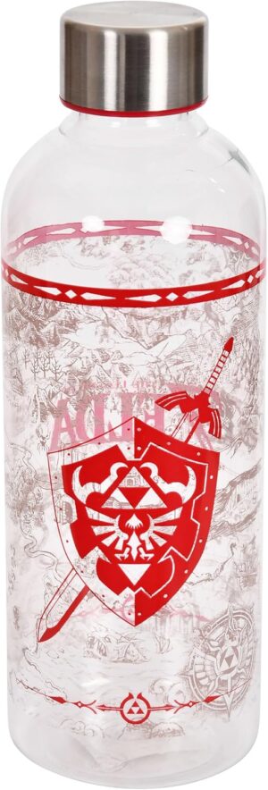 Bouteille d'eau The Legend of Zelda Shield 850 ml transparente et rouge