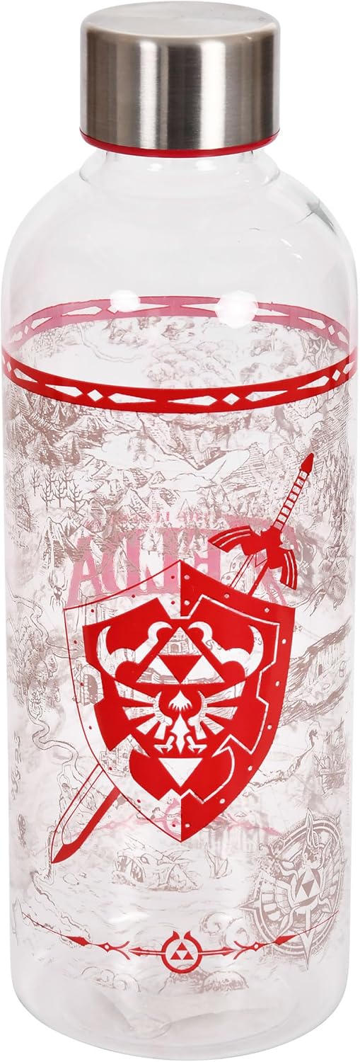 Bouteille d'eau The Legend of Zelda Shield 850 ml transparente et rouge