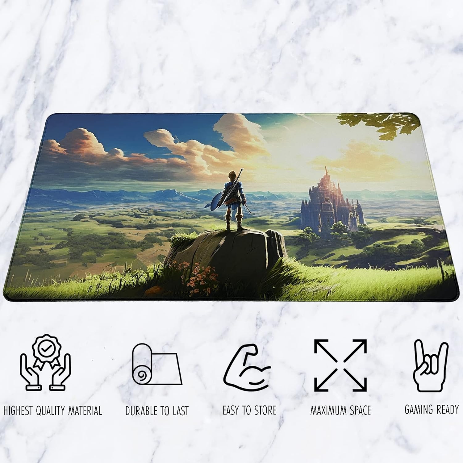 Tapis de souris XXL Legend of Zelda Link Breath of the Wild 80 x 40 – Image 7