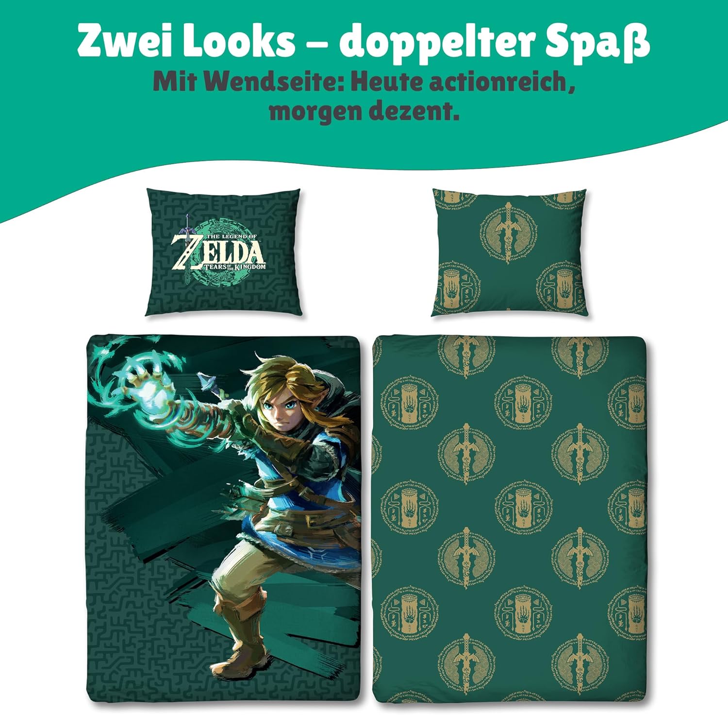 Parure de lit réversible The Legend of Zelda Zelda Stand en coton linon – Image 5