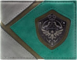 Portefeuille bi-volet Zelda Twilight Princess Link avec emplacement Bouclier Hylian, vert