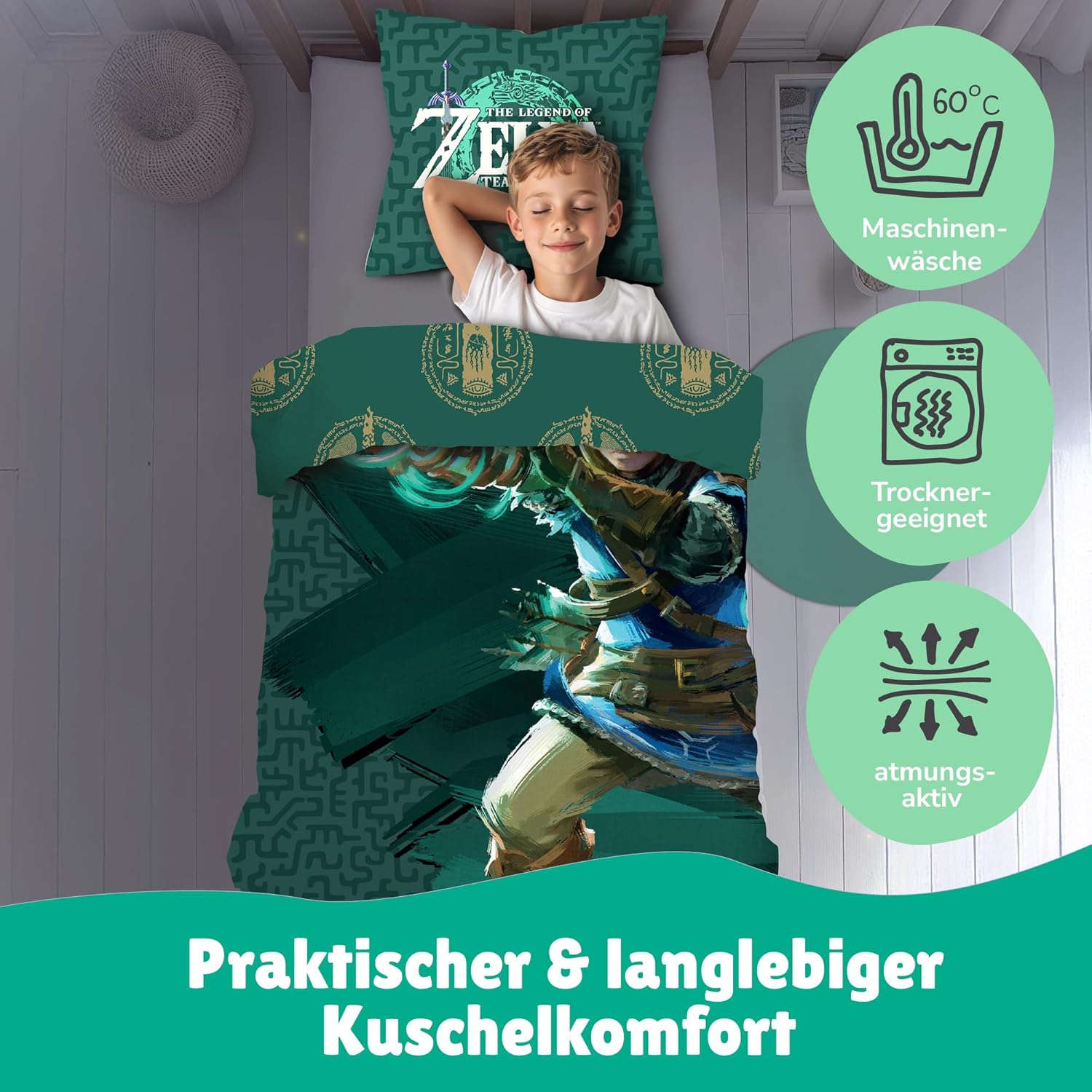 Parure de lit réversible The Legend of Zelda Zelda Stand en coton linon – Image 3