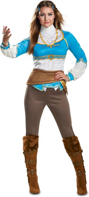 Costume femme Zelda Breath of the Wild bleu taille L