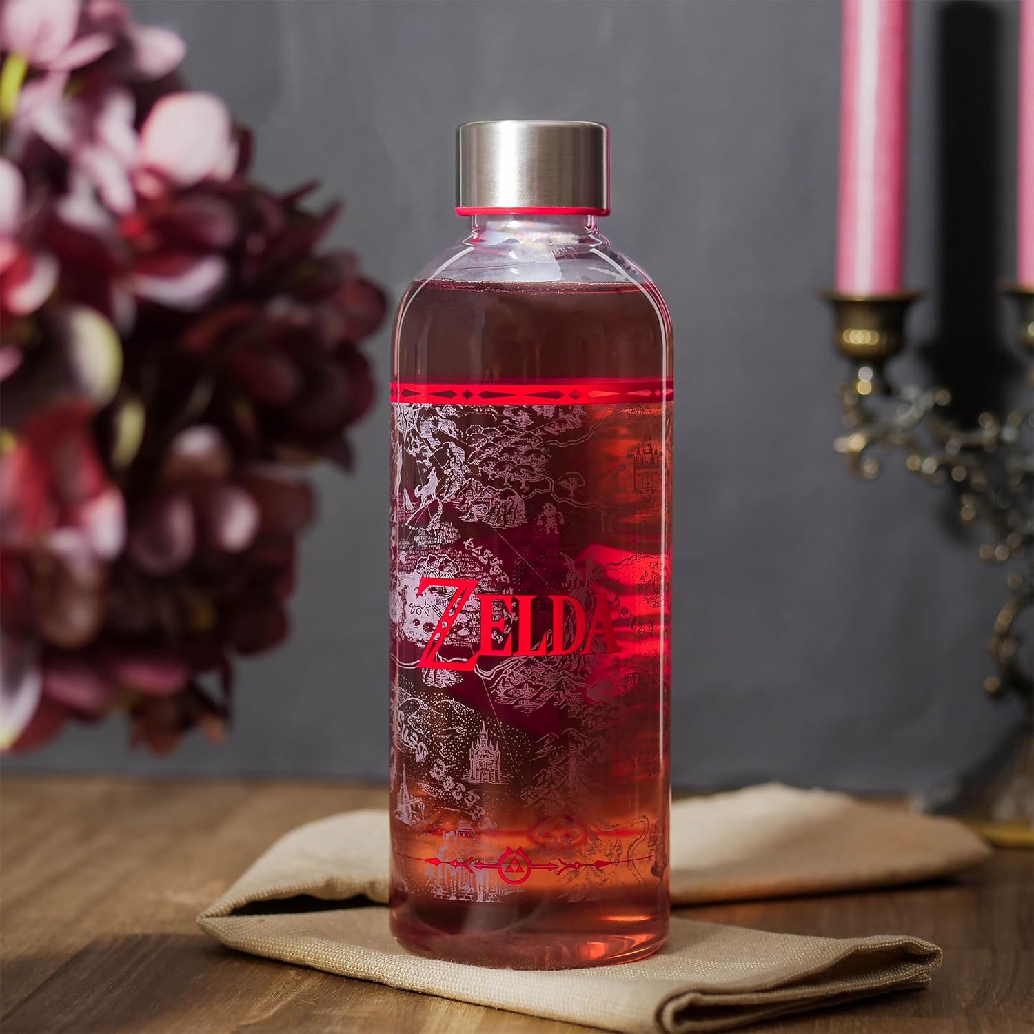Bouteille d'eau The Legend of Zelda Shield 850 ml transparente et rouge – Image 3
