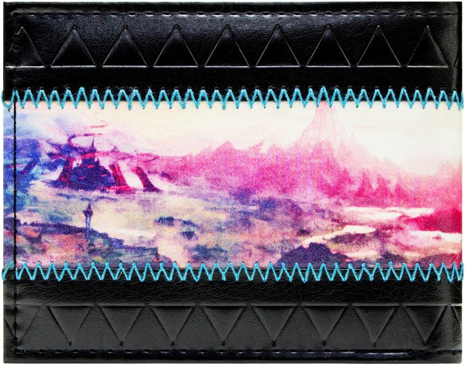 Portefeuille bi-fold noir Zelda Breath of the Wild à emblème Œil de Sheikah bleu – Image 4