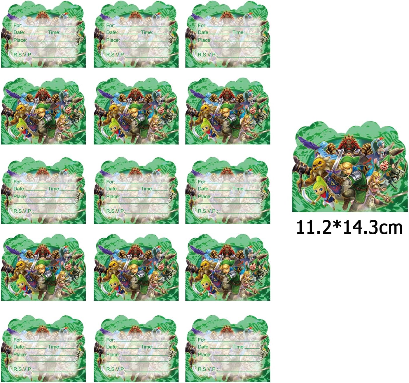10 cartes d'invitation d'anniversaire Zelda, thème Legend of Zelda – Image 3