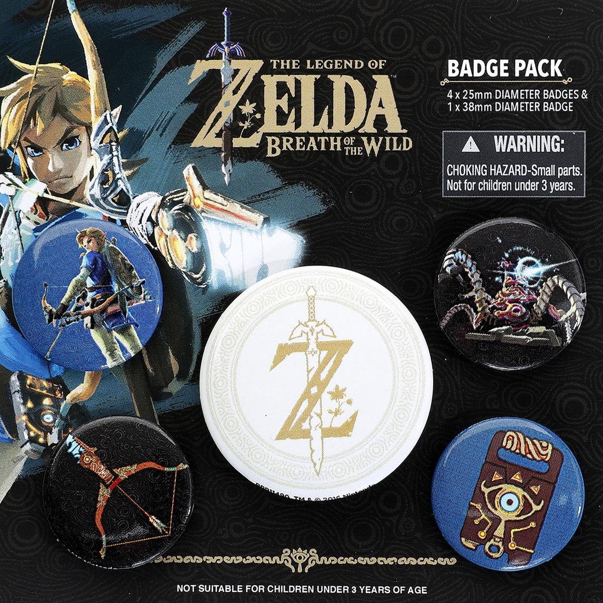 Pack de badges Nintendo Zelda Breath of the Wild emblème Z