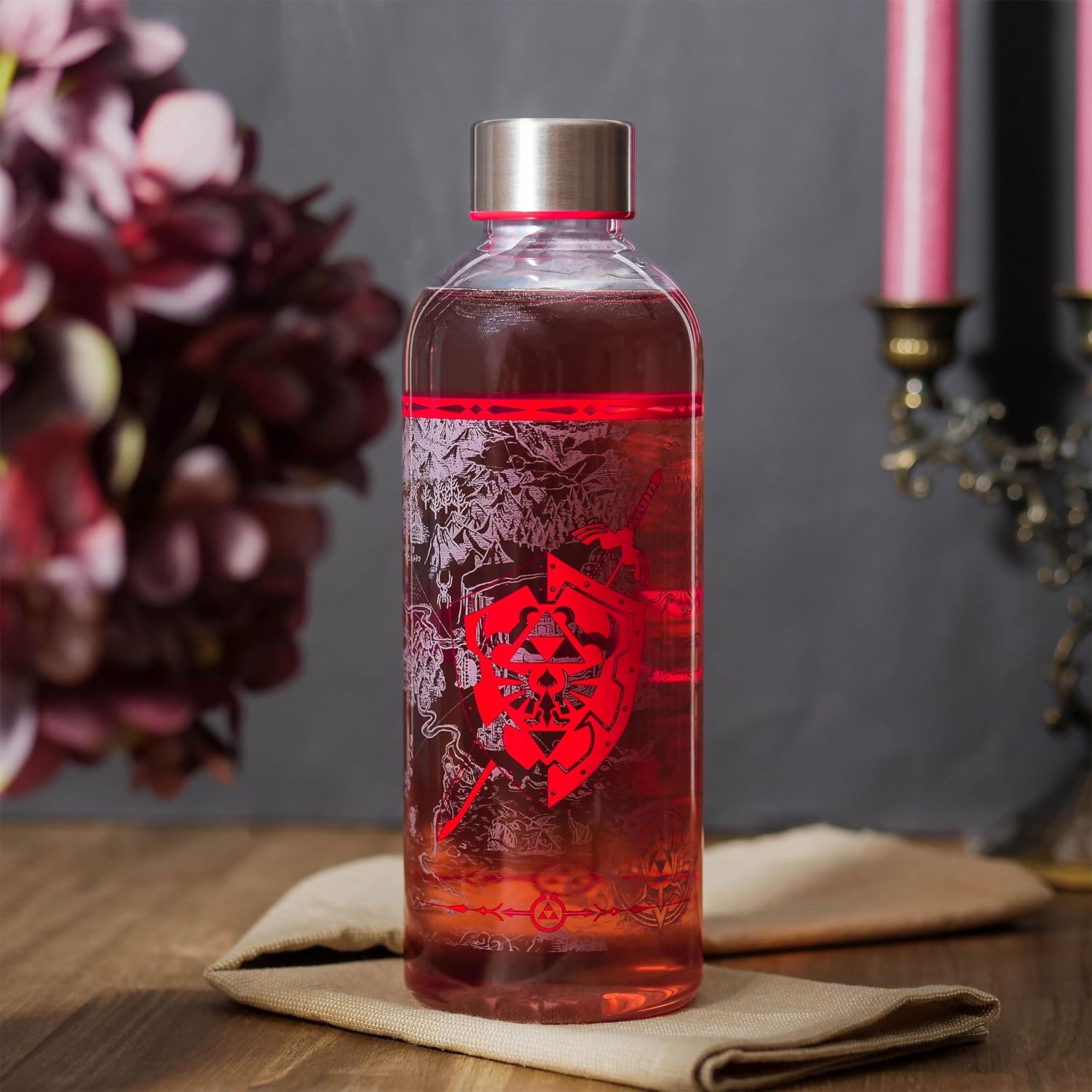 Bouteille d'eau The Legend of Zelda Shield 850 ml transparente et rouge – Image 4