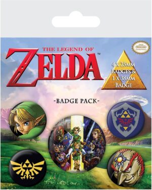 Ensemble de badges multicolores The Legend of Zelda 10 x 12,5 x 1,3 cm