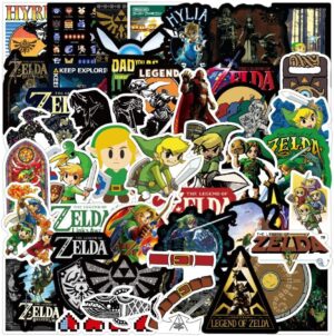Autocollants The Legend of Zelda multicolores en vinyle imperméable, lot de 50