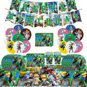 Kit anniversaire Legend Of Zelda avec ballons, bannière et vaisselle