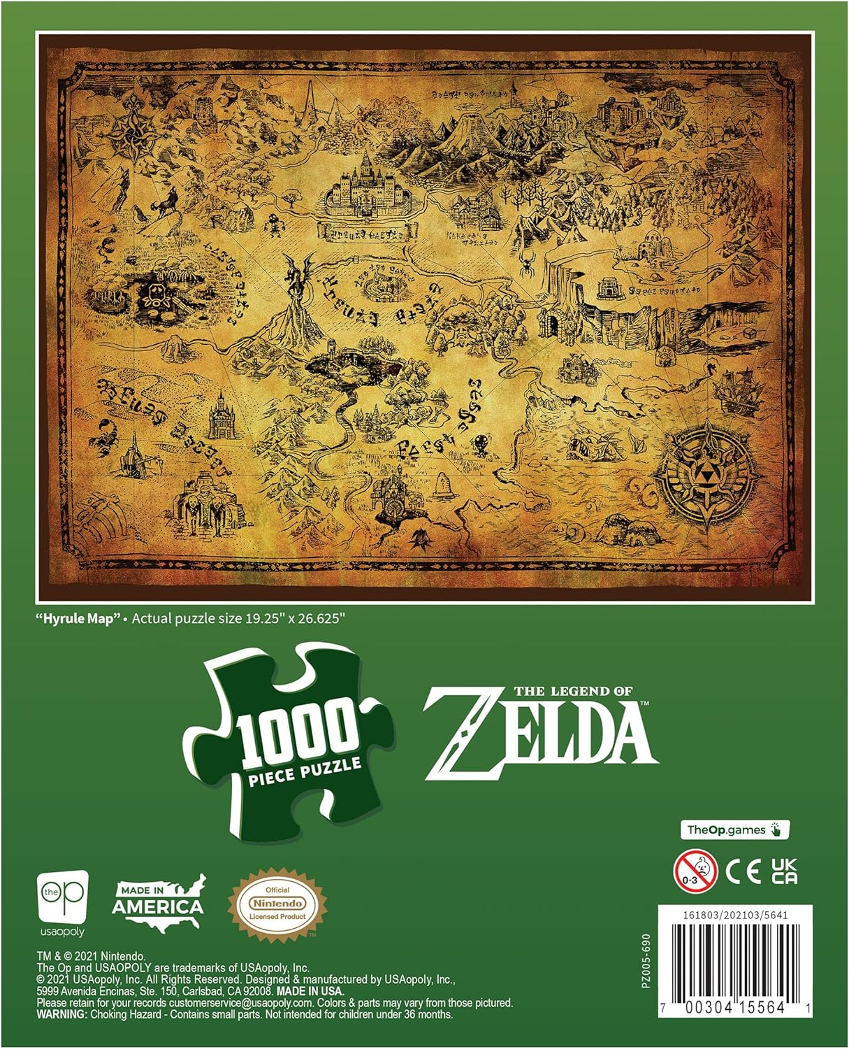 Puzzle Legend of Zelda PZ005-690 carte d'Hyrule – Image 2