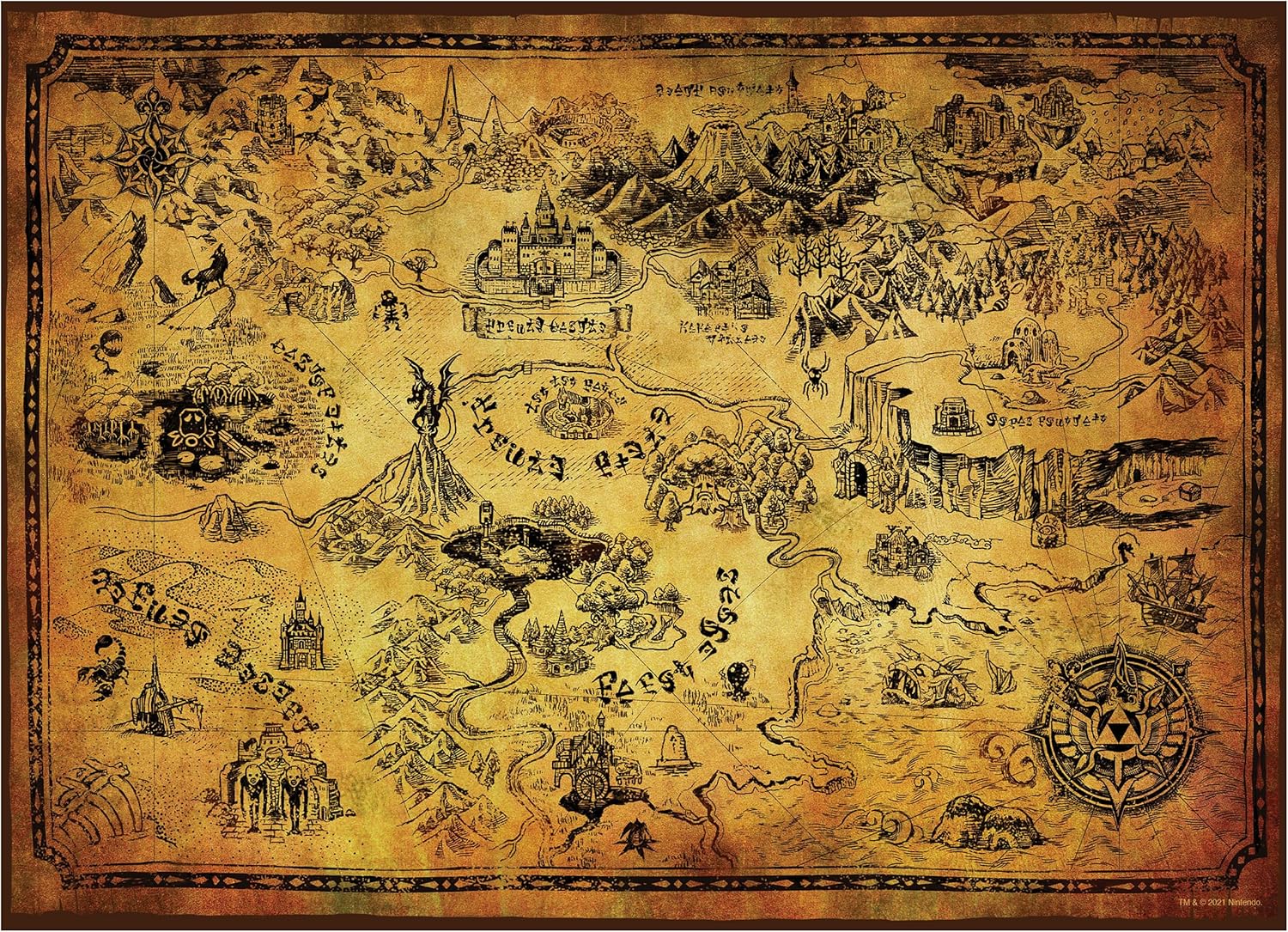 Puzzle Legend of Zelda PZ005-690 carte d'Hyrule – Image 4