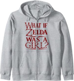 Sweat à capuche Zelda "Et si Zelda était une fille ?" 241 g