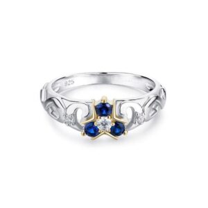 Bague Zelda Zora Saphir pour homme, tailles 52 à 64