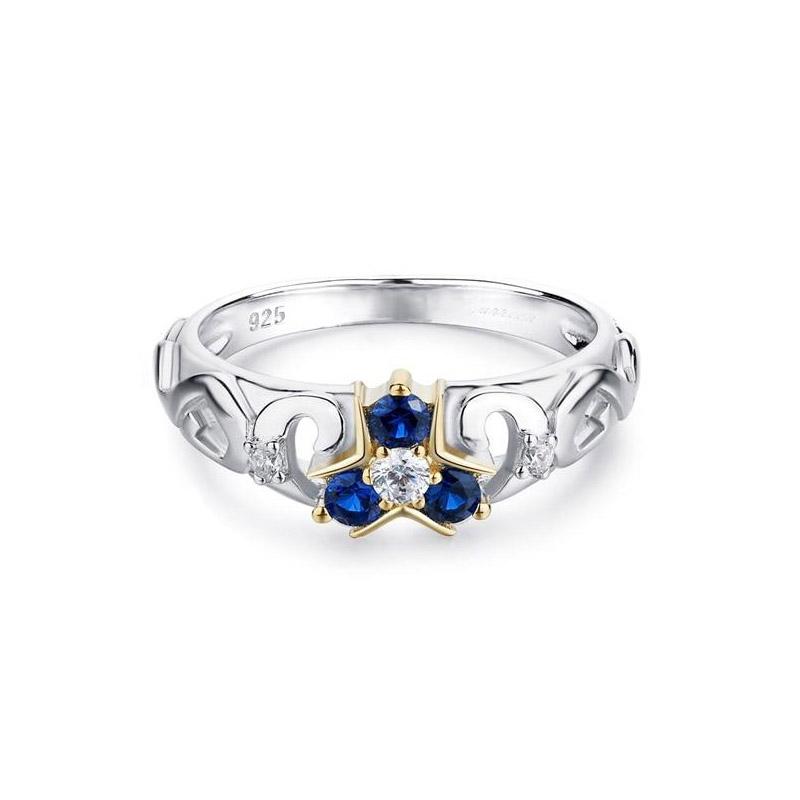 Bague Zelda Zora Saphir pour homme, tailles 52 à 64
