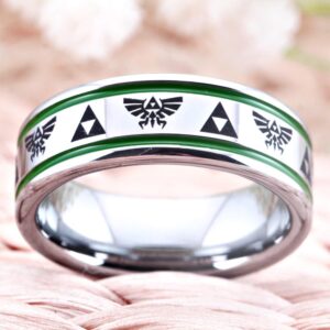 Bague Zelda Triforce du Courage avec tailles 51.9 mm à 69.8 mm